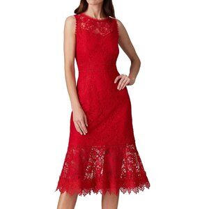 NWT BB Dakota RSVP dress 6 S small red lace formal date cocktail rtr midi
